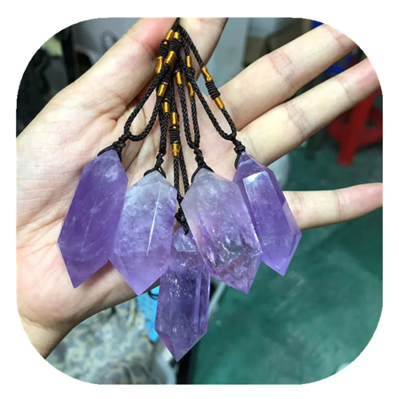 

Natural Amethyst Double Points Pendant Crystal Healing Gemstones For Sale