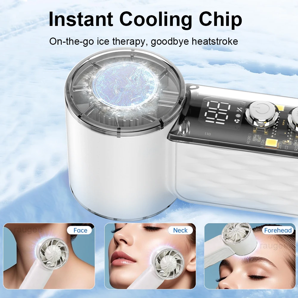 Mini Handheld Portable Refrigeration USB Rechargeable Personal Fans With LED Light 199 Speed For Outdoor Cooling Fan_voghion.com