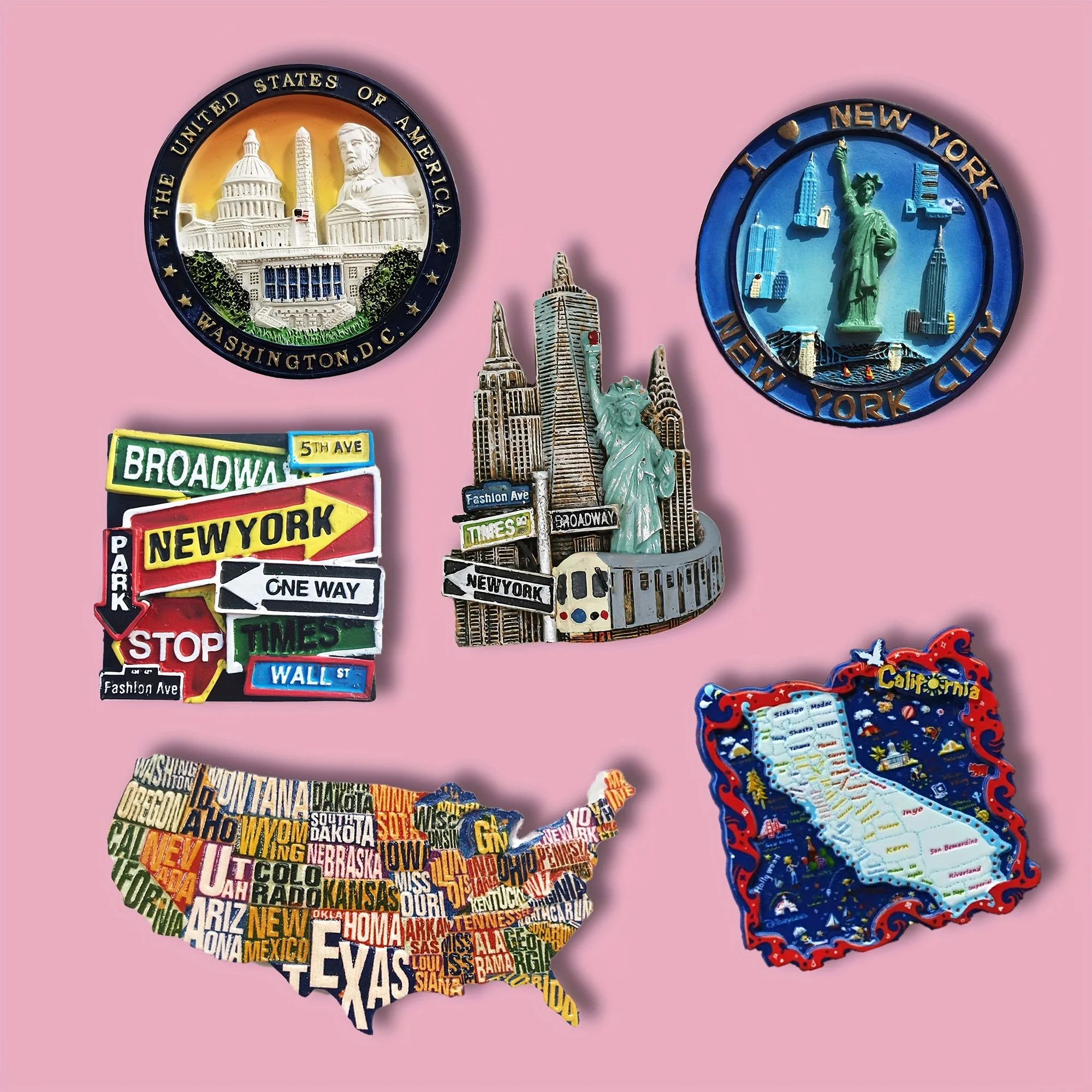 USA Tourism Fridge Magnet Souvenir New York Washington Map Landscape Refrigerator Stickers Gift Set Home Decoration