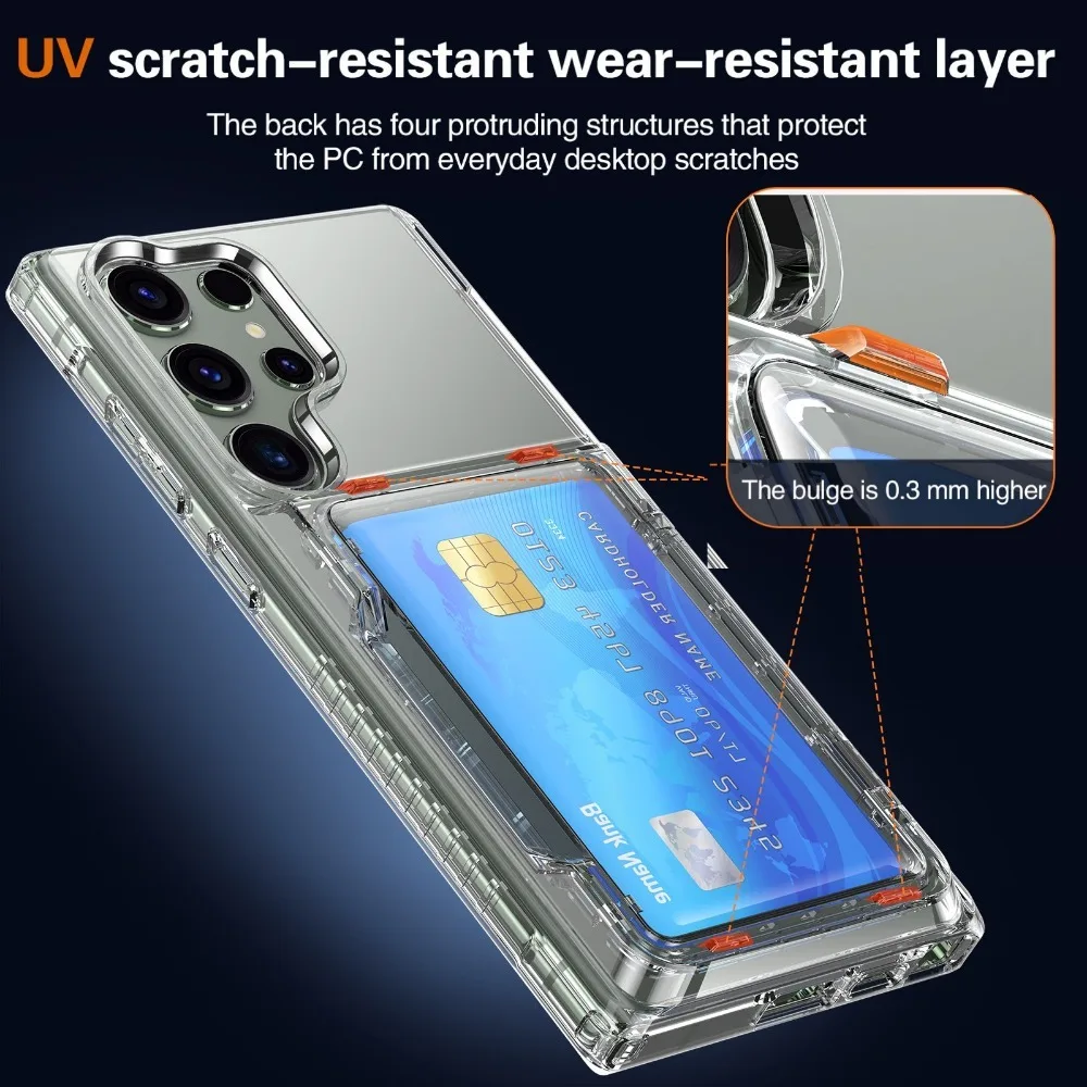 Clear Wallet Phone Case with Credit Card Holder