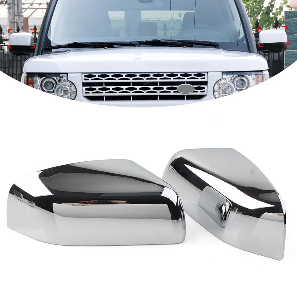 

1 Pair Car Side Rearview Mirror Cover Cap For Land RoverLR4 LR2 Freelander 2 Range Rover Sport Chrome ABS Plastic