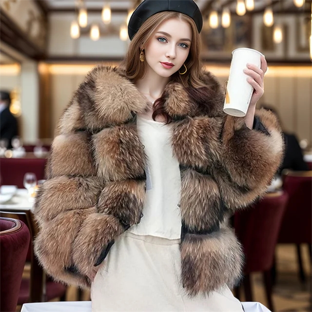 Maomaokong-abrigo de piel 2024 natural para mujer, chaqueta cálida de piel de zorro, chaleco de invierno, nuevo estilo, envío gratis, 100%
