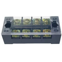 1PCS TB2504 Dual Row Thick Copper Screw Terminal Block Flame Retardant Grounding Strip Wire Connector Durable 600V 25A 4
