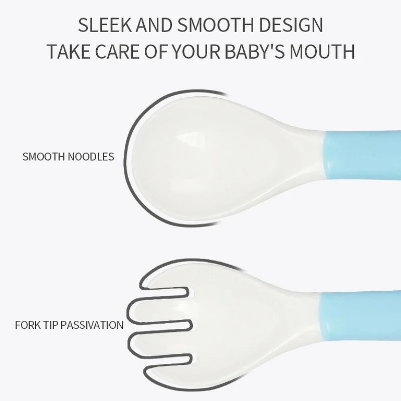 2pcs/set Baby Infant Baby Spoon Solid Feeding Supplies Pacifier Bending Spoon Utensils Flatware Children Tableware High Quality 6