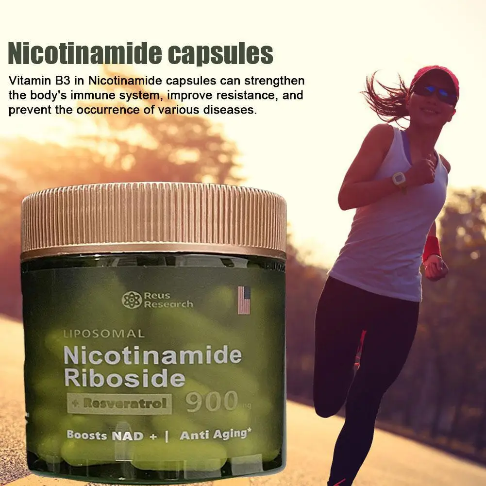 Nad Supplements 20Bottles NAD+ Supplement Capsules-Liposomal Nicotinamide Riboside Capsules 900mg With Resveratrol 80pcs/Bottle