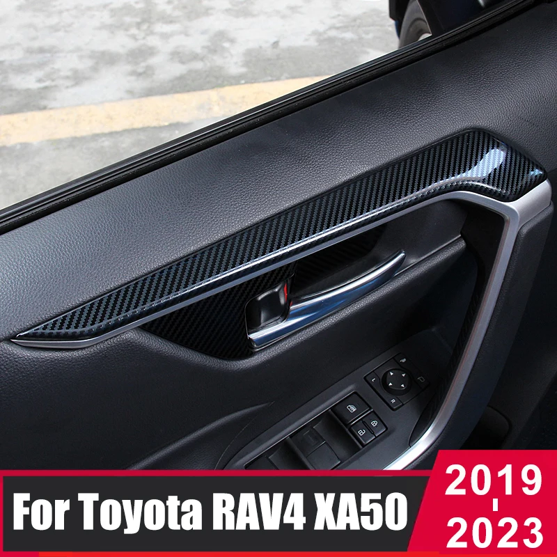 

Для Toyota RAV4 RAV 4, 2019, 2020, 2021, 2022, 2023, XA50, гибридная Автомобильная рамка, накладка на внутреннюю ручку, декоративные полосы, аксессуары