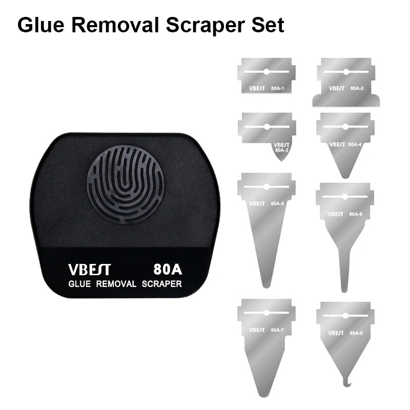 

VBST-80A Glue Removal Scraper Set Stainless Steel Blades Multipurpose Magnetic Double-sided Blade Phone Maintenance Tool Knife