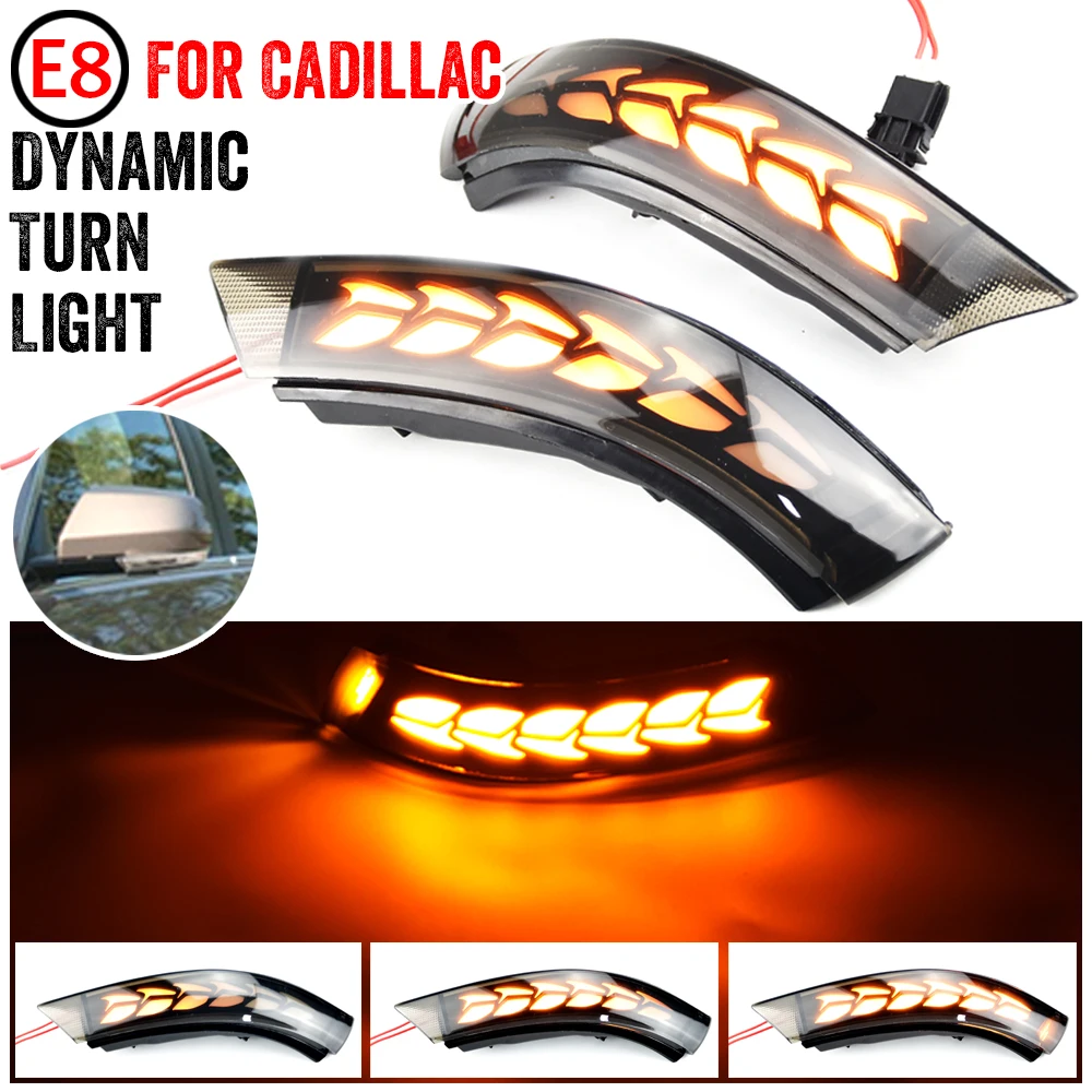 

LED Dynamic Turn Signal Light Indicator Sequential Blinker Lamp For Cadillac CT4 CT4-V 20-2022 For Cadillac ATS ATS-V 2013-2019