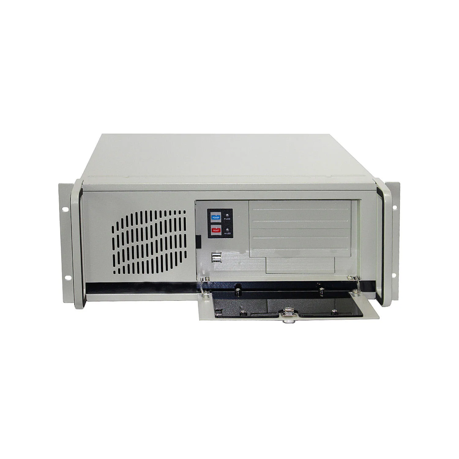 

4U industrial control chassis 1 3.5 "HDD 1 3.5" FDD PS2 power supply bit 2 front USB interface empty chassis
