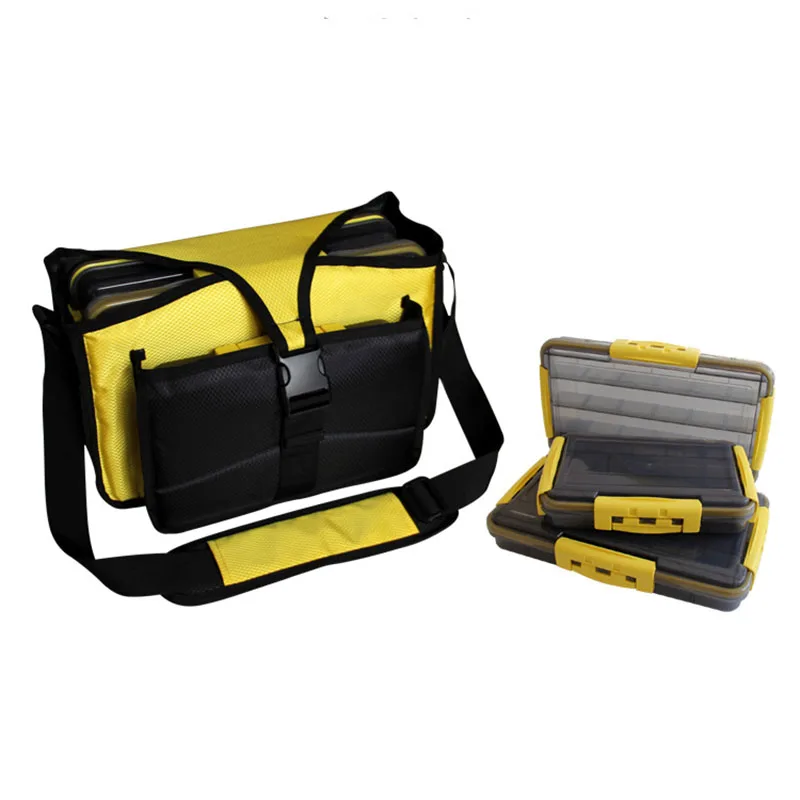

Fishing Bag Shoulder Bags Portable Lure Fishing Tackle Gear Accessories with Silicone Fishing Lures Case Box Accessories