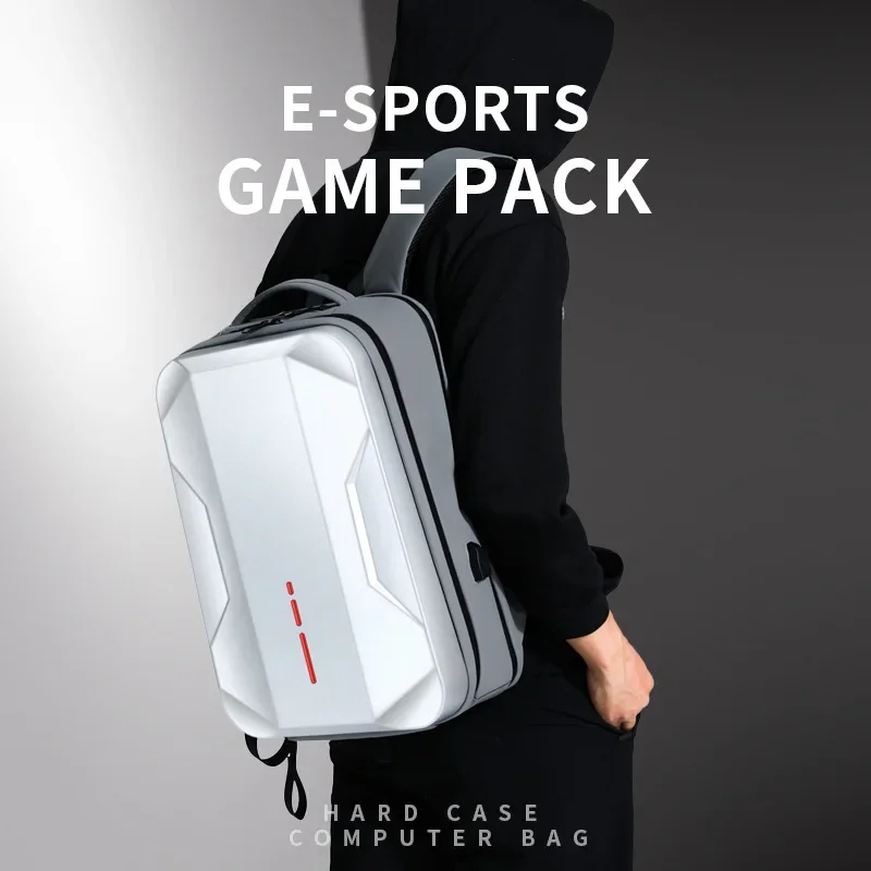 Tide Cool Pc Hard Shell 15.6 Inch Can Put Keyboard Backpack Men's College Students E-sports Backpack 17.3 Inch Game Laptop Bag 4