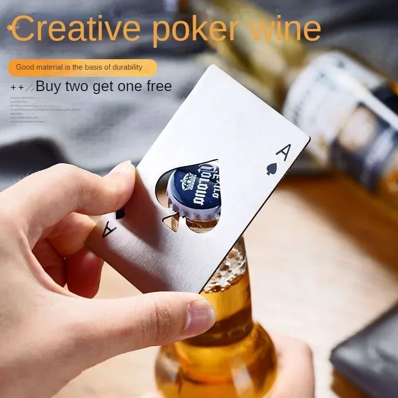 Creative Poker Card Bottle Opener Multi Gadget Stainless Steel Ace Of Spades Edc Pocket Beer Opener Tool Party Supplies 20PCS