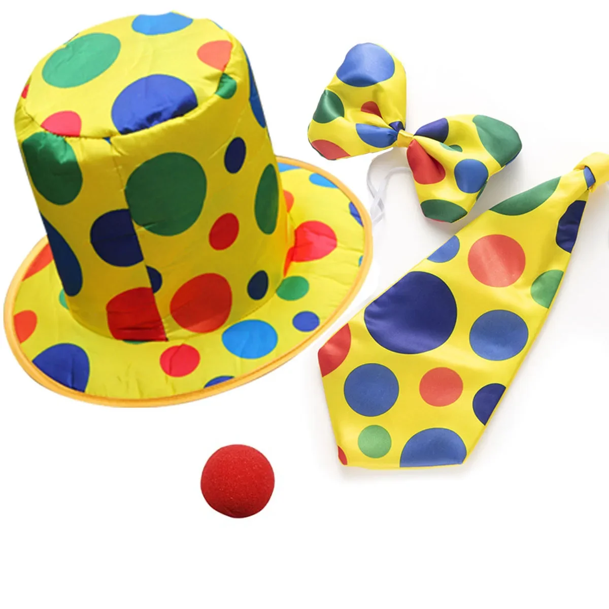 Girl Kids Fun Clown Cosplay Costume Polka Dot Headband Tie Skirt Carnival Birthday Party Halloween Masquerade Accessories