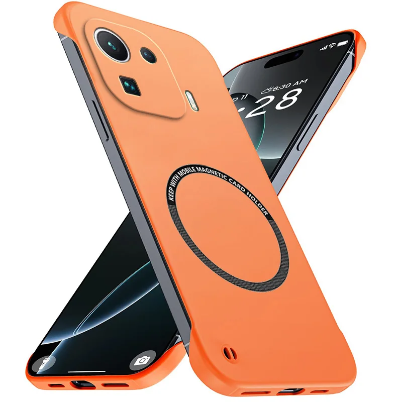 Magnetic Slim Frameless Phone Case - Matte Anti-Scratch Hard PC Cover, Shockproof Armor