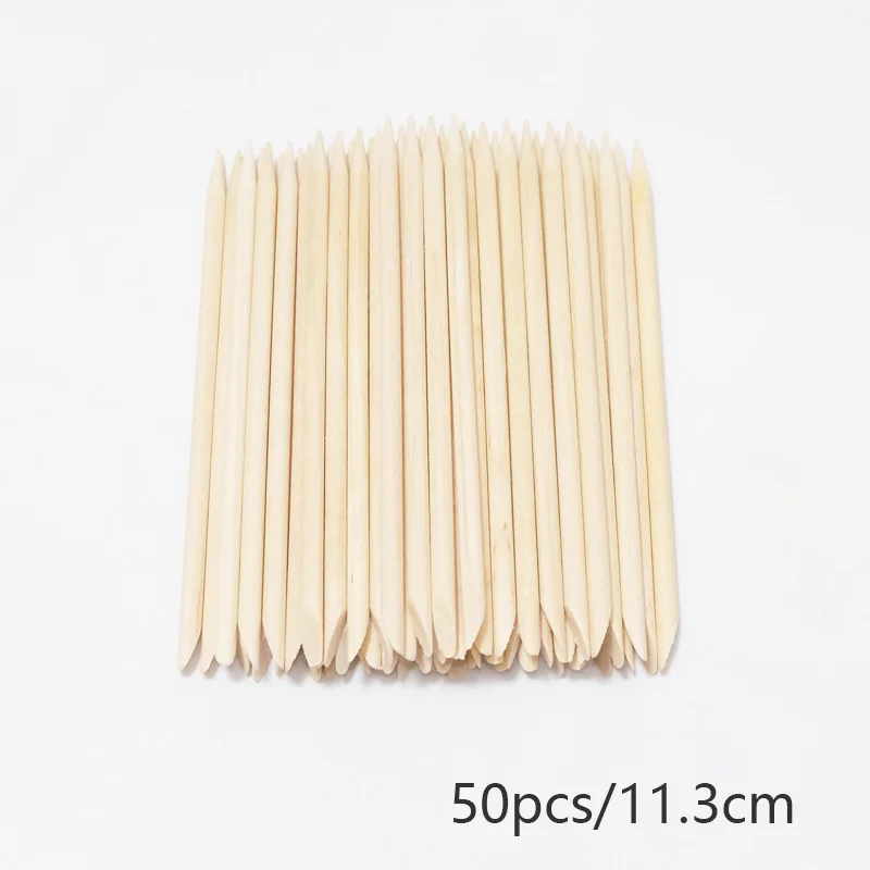Nail Art Orange Wood Cuticle Sticks - Precision Manicure Tools for Gel Polish and Nail Design