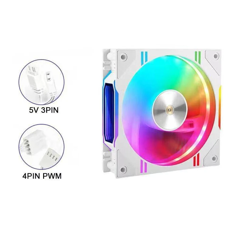 High-Performance Black Computer Case Cooling Fan with ARGB Lighting and PWM Control