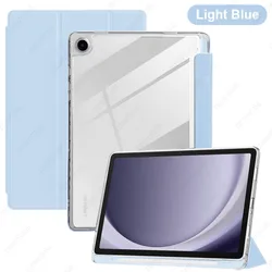 Elegant Clear Acrylic Tablet Case with Dual Pencil Holders, 11 - Inch (Light Blue)