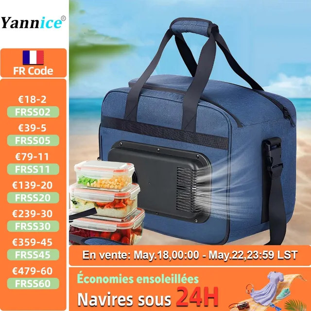 Réfrigérateur Portable pour voiture, 25l, semi-conducteur, pliable, chauffage, refroidissement, sac isolant, voiture, usage domestique, pique-nique, Camping essentiel 1