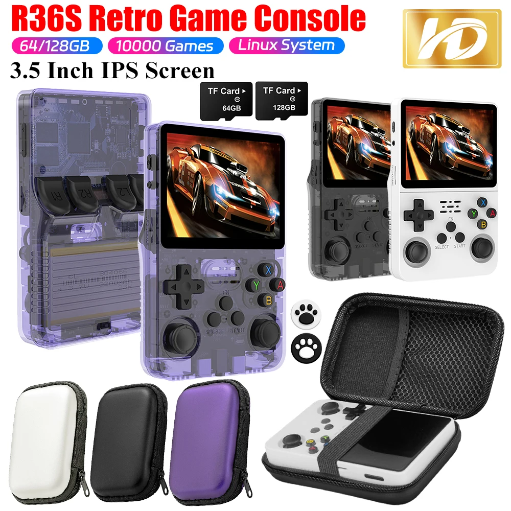 CONSOLE DE JEU vidéo portable R36S système Linux 3,5 pouces écran IPS