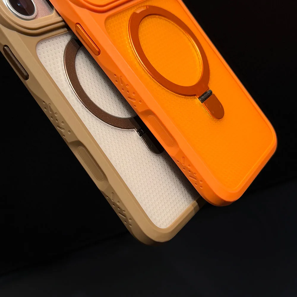 Luxury Metal Ring Holder with Matte Heat Dissipation Cover