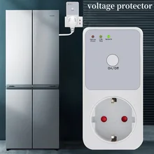  Automatic Voltage Protector Socket Switcher AC 220V Power Surge Safe Protector EU Plug Socket Voltage Safe Refrigerator Protect 