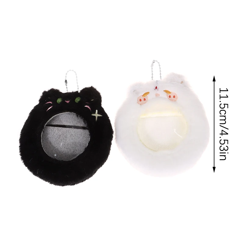 Cute Cat Photocard Holder Pendant Kitten Claw Plush Badge Display Keychain Transparent Badge Ita Bag Goods Display card holder photocard holder