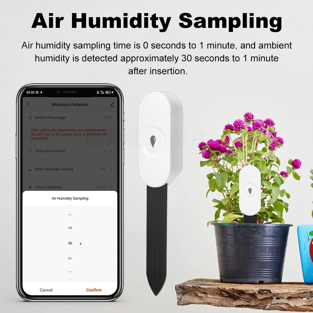 Zigbee2MQTT Zigbee3.0 Smart Soil Tester Humidity Moisture Meter Sensor Lawn Plant Flower Soil Monitor APP Real Time Monitor