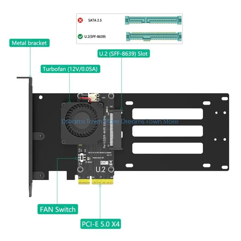 HX6A 빠른 속도의 데이터 처리를 위한 효율적인 U.2 드라이브 PCIe 5.0X4 확장 카드