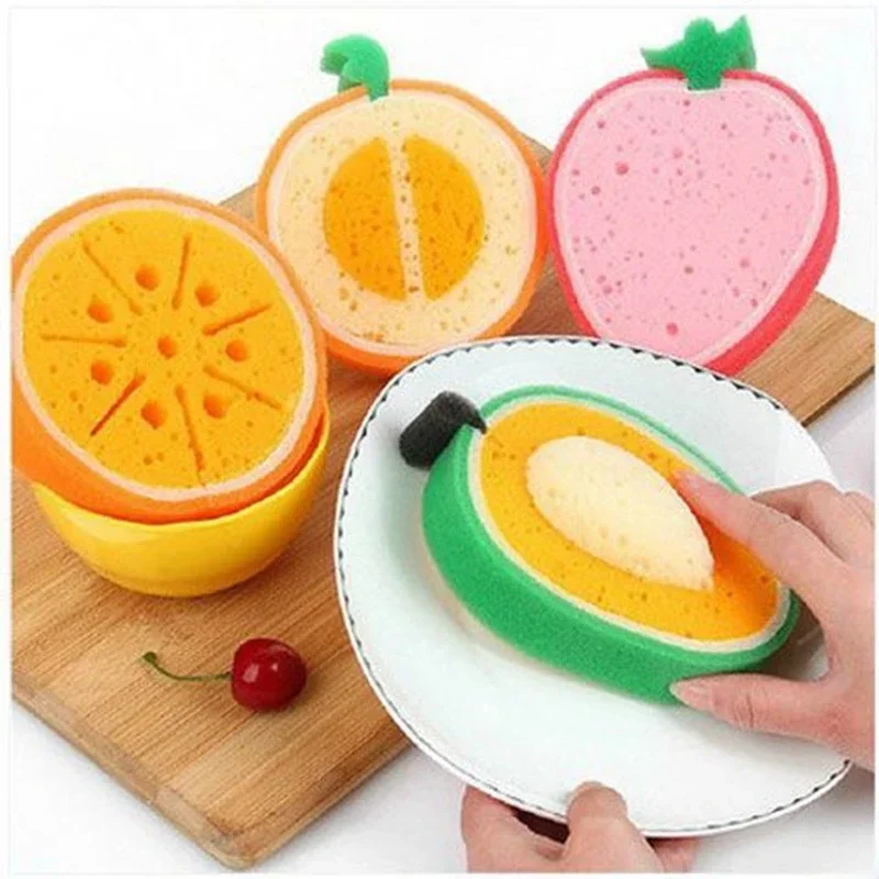 Creative Sponge Kitchen Accessories Fruit Shape Washing Dishes Sponge Cleaning Dish Remove Stains Household Cleaning Tools