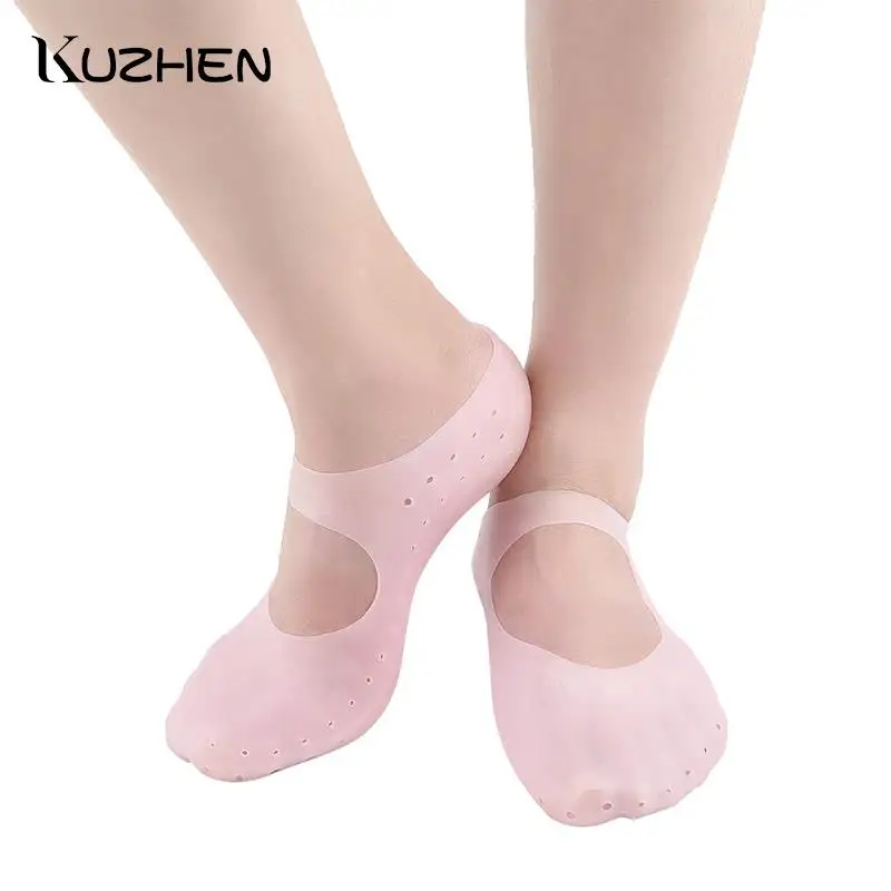 

1pair Silicone Foot Covers Gel Sock Foot Care Feet Protector Pain Relief Crack Prevention Moisturize Dead Skin Removal Pads