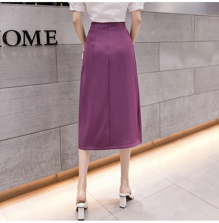 Women Elegant A-line Skirts New Arrival 2022 Fashion Korean Style Solid Color All-match Office Lady High Waist Long Skirt W1023 slazenger skort