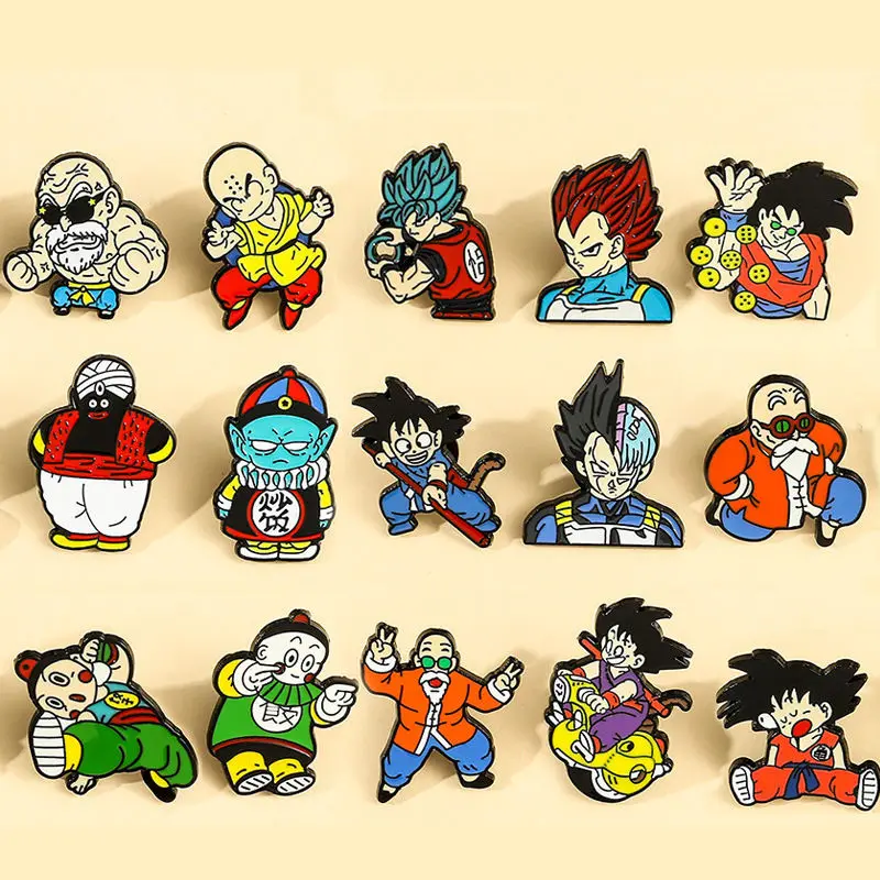 

Dragon Ball Anime Cartoon Creative Peripheral New Fashion Metal Brooch Pin Hat Clothing Alloy Paint Personality Badge Wholesale