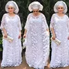 White Lace Hollow Africa Dresses for 2023 Muslim Women Dress African Clothes Dashiki Taditional Boubou Arabic Robe Femme Ramadan