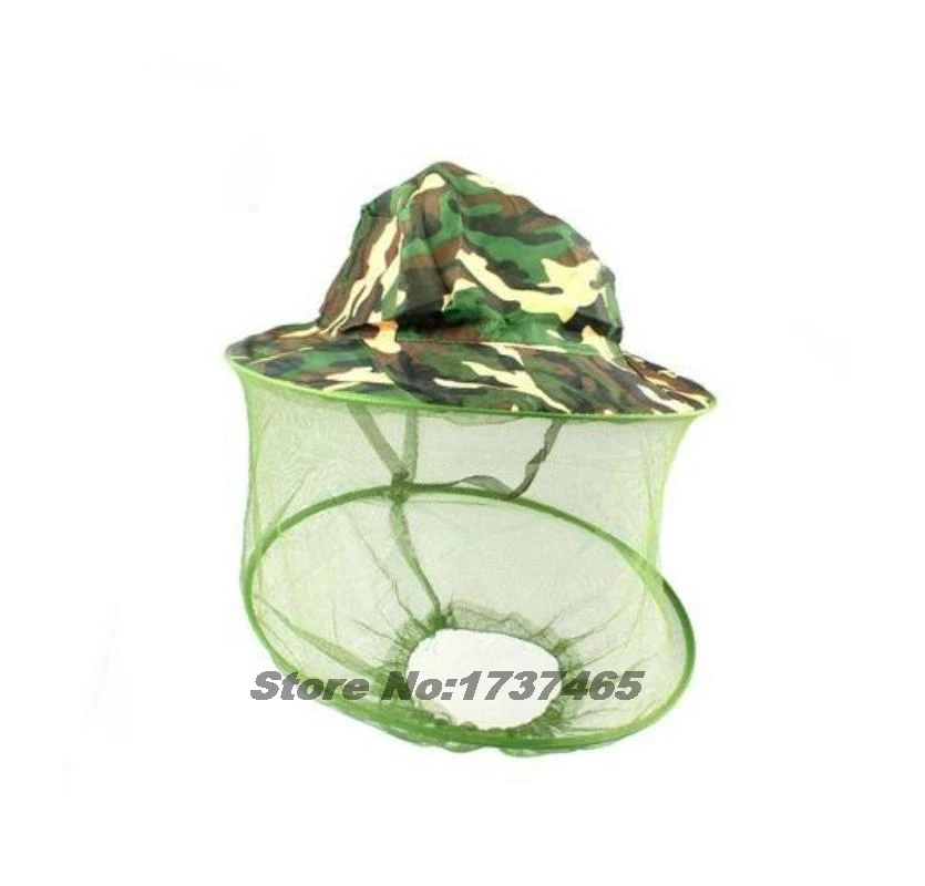 Professional Camouflage Bug Mesh Mask Head Protective Cap Keeping Insects Bee Flying Face Contact cap bee Fishing Equipment
