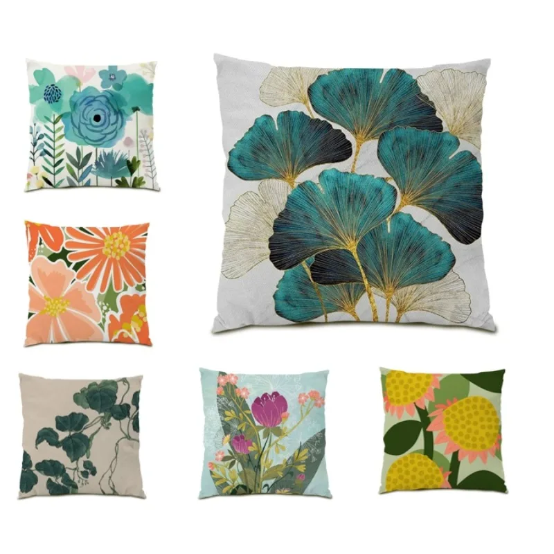 

Light Luxury Flower Pattern Pillowcase Double Sided Pillow Cover Modern Fashion Cushion Cover Home Bedroom Decor 40x40cm F0465