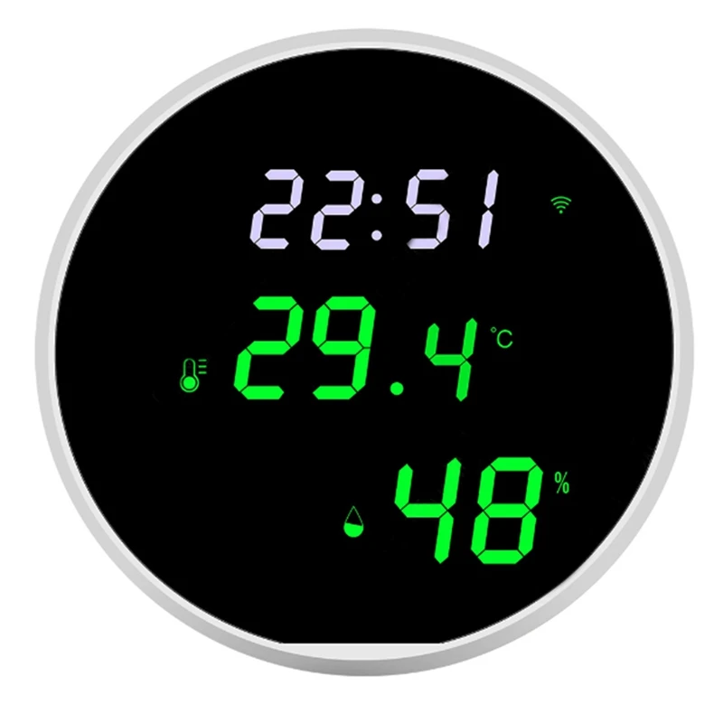 

1Set Wifi Thermometer Hygrometer Digital Indoor Temperature Humidity Sensor App Notification Alert With LED Backlit Display