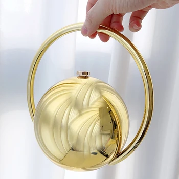  Designer Electroplating Circular Handle Handbag,Sphere Evening Elegant Clutch Purse,Women Fashion Marble Pattern Tote Bag 1
