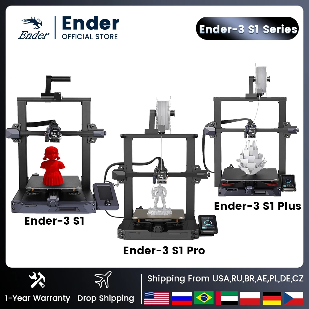 Stampante 3D Creality Ender-3 S1 Ender-3 S1 Pro Ender-3 S1 Plus Con Scheda Madre Silenziosa A 32 Bit Cr Touch Livellamento Automatico Del Letto