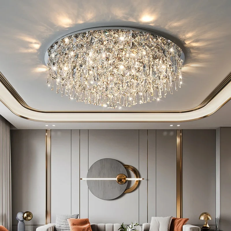 

Роскошный Современный хрустальный потолочный светильник для спальни, гостиной, светодиодные потолочные светильники, домашние осветительные приборы в стиле арт-деко, лампа