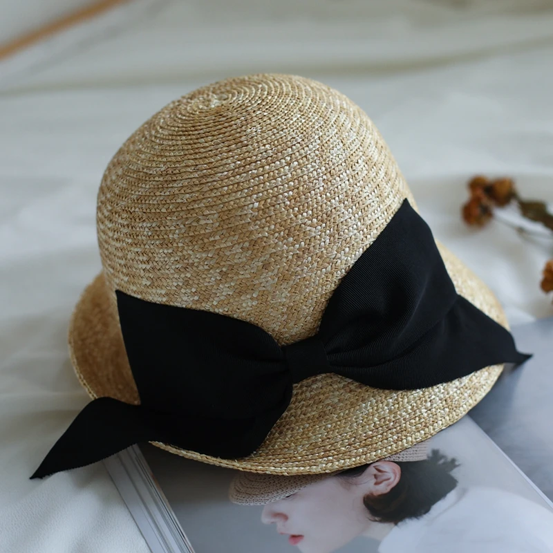 New With Tags -Gabi Straw Cloche Hat with Bow - Women\'s Summer Accessory Time and Tru Women main image 3
