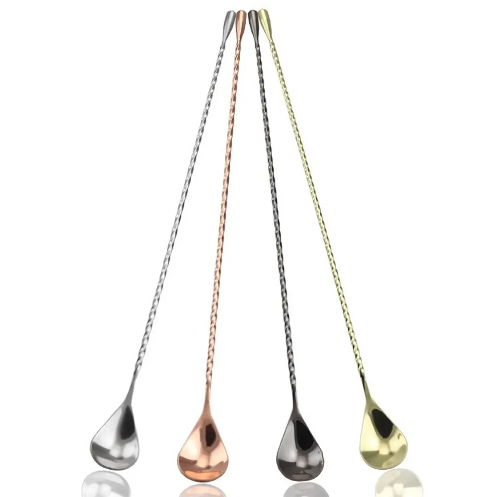 30cm Long Handle Cocktail Stirrers Bartender Mixing Stick Bar Spoon Stainless Steel Barman Kit Accessories Whisky Shaker Kitchen cocktail stirrers
