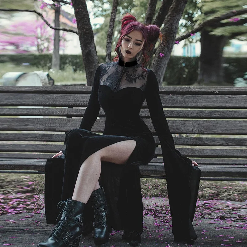 black lace witch dress Witch Dress Buying Guide: Black Lace, Gothic Maxi & More