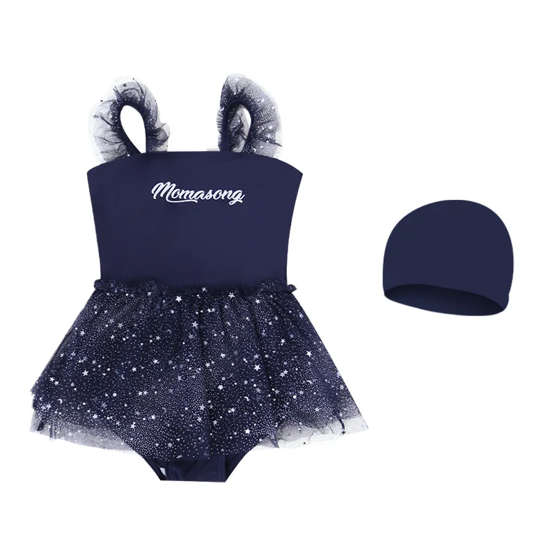 SwimmyCubs Girls Summer One-piece Swimming Costume Little Girl Cute Swimsuit Baby Mesh Skirt Swimming Costume