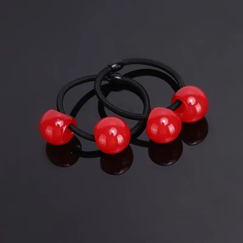 Anime Cardcaptor Sakura Kinomoto Cosplay Cherry Red Double Sphere Headband Hair Rope Hair Ornaments Halloween Party Accessory,hair accessories,cosplay headpiece