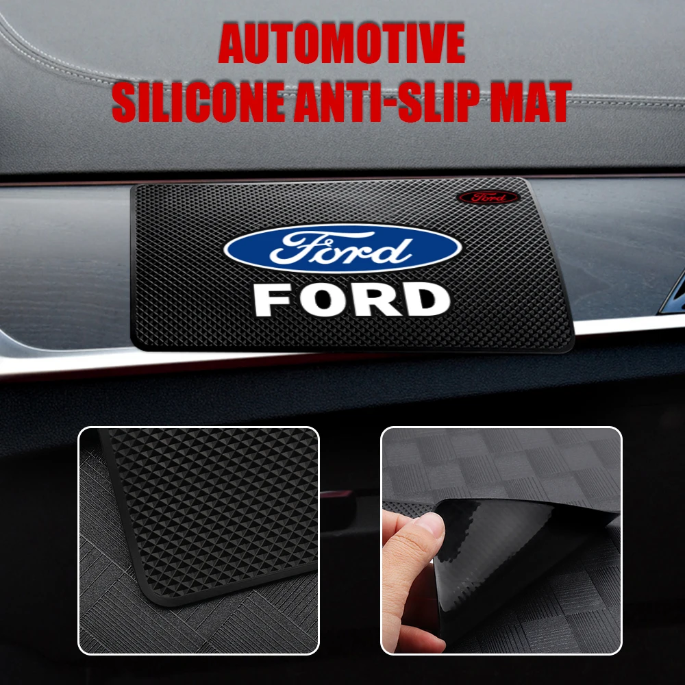 1 Stück Auto-Armaturenbrett-Antirutschmatte aus Silikon, Innenraum-Handy-Antirutschmatte, Zubehör für Ford Fiesta Mondeo Escape Shelby Edge Kuga – Detail 7