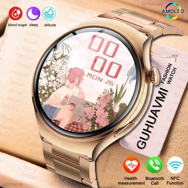 Smart Watch Women Pink New Watch Bluetooth Call Nfc Full Touch Screen Lady Clock Musci Sport Watch Ip68 Smart Watch Impermeabile
