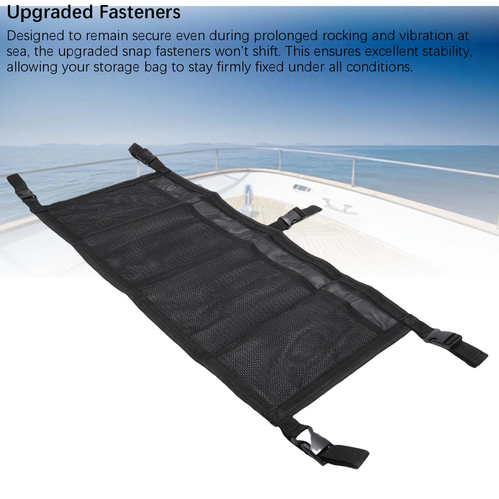 Boat Storage Bag with 3 Divisions Adjustable Straps Mesh Boat Seat Organizing Suspended Bag for Yacht Boat Storage Organizer