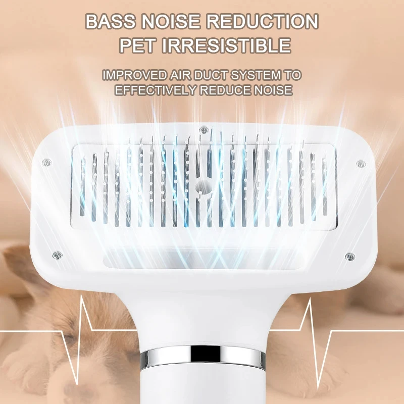 New Upgrade 2-in-1 Dog Hair Dryer Adjustable Speed Temperature Cat Dog Grooming hair dryer Comb Brush Low Noise Pet Products