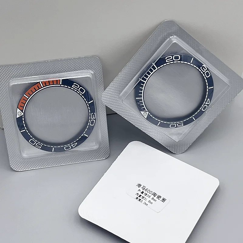 Ceramic Engraved Numeric Scale Watch Bezel Accessory - 39.8mm x 31.6mm, 2.0mm Thickness