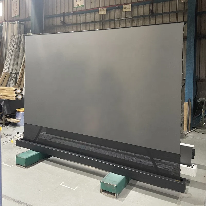 92-150inch Motorized Floor Rising Projection Screen 16:9 Tension CBSP T-prism Screen For Short Throw Projector Cabinet